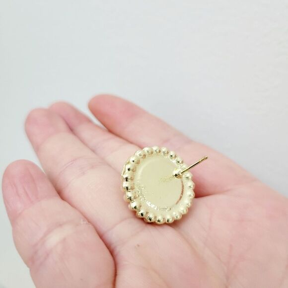 Brand New Gold Tone Pearl Victorian Style Earrings - Picture 4 of 6